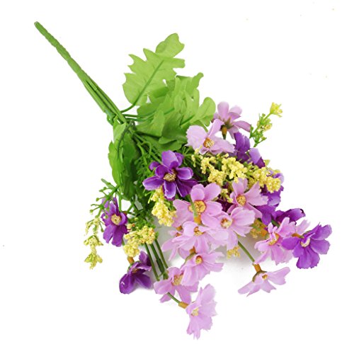Ein Bündel gefälschte Cineraria künstlichen Blumenstrauß Hause Büro Dekor (Fuchsia und Lila) - 2