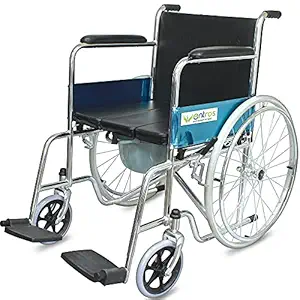 Entros KL609U Wheelchair with Commode (Silver)
