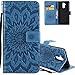 Produktbild HMTECH Huawei Mate 20 Lite Hülle Mandala Blumen Prägung Flip Leder Brieftasche Standfunktion Karten Slot Magnetverschluß Taschen Schalen Handy für Huawei Mate 20 Lite,Mandala:Blue