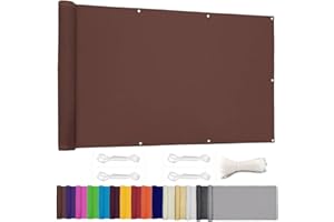 Lingle888 Privacy Screen for Backyard Deck Patio Balcony Fence Porch Sun Shade PVC UV Protection Sun Wind 8 Days Delivered 14 Colors 20 Sizes 420D(Brown,1.1x1m)