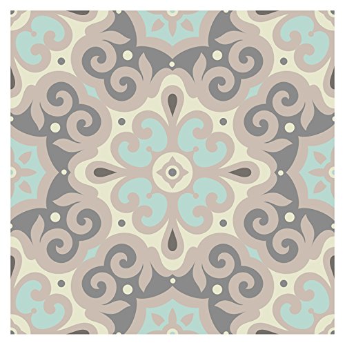 Dekorative Stickerfliesen mit tollen Motiven und Ornamenten für Wände und Fliesen | 12 teiliges Set | seidenmatt | 15x15cm - 3