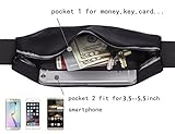 iMounTop Running Belt Tasche / Sport Bauchtasche Joggen / Laufgürtel Smartphone Handy Tasche Sport / Gürteltasche Schlüssel Hüfttasche Jogging Fitness Gürtel Wasserresistente für iPhone 4 5 6 6plus 6s 6s plus SE, Samxung Galaxy, Huawei, LG, HTC Schlüssel Geld Hüfttasche beim Workouts Joggen, Jogging, Fitness, Running, Lauf, Training, Sport, Yoga, Wandern,Fitnessstudio (Farbe 1- Für 4''- 6'' Smartphone) - 