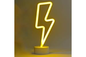 XRR Lampe LED néon, Éclair Enseigne Lumineuse au Néon Veilleuse Nuit Signes USB/néon à piles Décoration Murale pour chambre d'enfant, salon, bar, fête, Noël, mariage