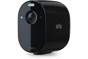 Arlo Essential Telecamera Wi-Fi Esterno Senza Fili, 1080p HD, 130° Visione Notturna, Sirena, Rilevamento Movimento, Audio Bidirezionale, Prova Arlo Secure Inclusa, 1 Telecamera, Nera