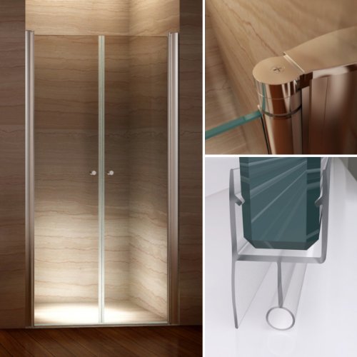 98cm - Verstellbereich von 96-100 cm, HÖHE: 185 cm, Duschtür aus 6mm Sicherheitsglas mit Nanobeschichtung, EINFÜHRUNGSPREIS