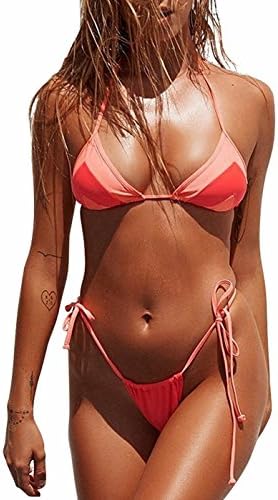 UMilk Women's Tie Side Bottom Triangle Bikini Swimsuits