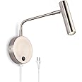 Joossnwell Wall Mounted Lamp, Sconce Light with Plug in Cords Wall Reading Light with Switch for Living Room Bedroom Warm White 3000K