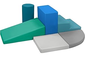 Wilwolfer Foam Building Blocks Children's Climbing: 6 Soft Building Blocks Giant Building Blocks Play Building Blocks Indoor Soft Building Blocks Baby Climbing Toy Cylinder Set (Modern)