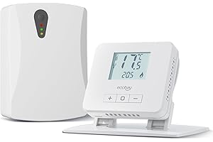 ECOBAY Termostato inalámbrico con receptor, para calderas, calefacción eléctrica y por suelo radiante de agua, no programable