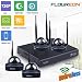 Produktbild FLOUREON Wlan Videoüberwachung Set 8CH NVR Netzwerk Video Recorder H.264 + 4X 720P WIFI Überwachungskamera IR-Cut Dome Sicherheitskamera P2P