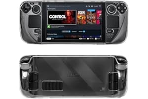KUSINHOKA Clear Case for Steam Deck Handheld,Shock Absorption Anti Scratch Transparent TPU Protective Case for Steam Deck Handheld,Transparent