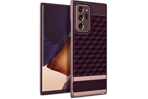 Caseology Parallax, Funda Samsung Galaxy Note 20 Ultra, Diseño Geométrico, Patrón 3D, Carcasa Diseñada para Galaxy Note 20 Ultra - Burgundy