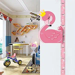 wolpin Kids EVA Foam, PVC 3D Magnet Swan Growth Measuring Scale Wall Sticker with Marker Pen & Measuring Tape (Pink, 65-185 cm)