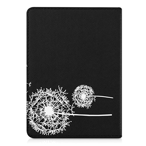 kwmobile Hülle für Tolino Vision 1 / 2 / 3 / 4 HD – Flipcover Case eReader Schutzhülle – Bookstyle Klapphülle To the world Design Weiß Schwarz - 3