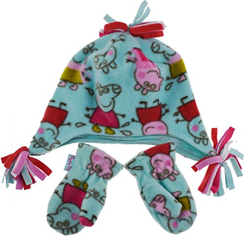 Girls Peppa Pig 2pc Winter Fleese Hat and Mittens Set[3-6 Years]