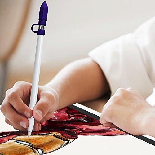 [3-Pack] Fintie Apple Pencil Stift Kappehalter/ Schreibfeder-Abdeckung/ Halterung für Lightning Kabel Adapter für den iPad Pro Pencil (Apple Pencil, Ladekabel und Adapter sind nicht im Lieferumfang enthalten), Marineblau - 7