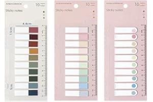 REQAG 30 Couleurs Bandes adhésives Marques Page, Sticky Notes, Etiquette Marque Page, Marque Page Adhesif, Index adhésifs, Marque-page étroit 200 pièces/Emballer, 3 Emballer