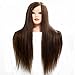 Neverland Beauty 26" 70% Real Hair Hairdressing Training Mannequin Hairdresser Training Heads With Free Clamp For College and Professional Use Brown