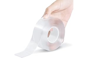 JIGSAWTOY YAW Nastro Biadesivo, Nastro Biadesivo Extra Forte, Trasparente Multifunzione non Lascia Tracce Riutilizzabile, Per Foto Tappeti e Oggetti(3meter x 2cm x 2mm)