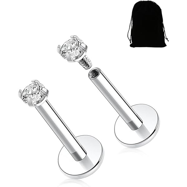 PIERCINGLINE Titanio Labret Con Push Fit, Piercing Per Naso - Foto 12