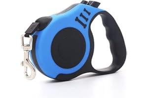 FANJIANG Correa para Perros Retráctil y Extensible, Correa 5M con Mango Antideslizante para Perros Medianos y Pequeños hasta 12 KG. (BLU)