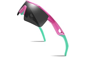 FEISEDY Occhiali da Sole Sportivi Polarizzati per Bambini e Bambine da 5 a 12 Anni, Montatura TR90, Protezione UV400, per Ciclismo Tennis Rugby Basket Corsa Sport All'aperto B2454