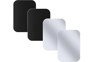 Juspota 4 Piezas Láminas Metálicas para Soporte Movil Coche Magnético, Reemplazo de Placas de Metal con Adhesivo, Muy Fina para Soporte iman Movil Coche, 4 Rectangulares