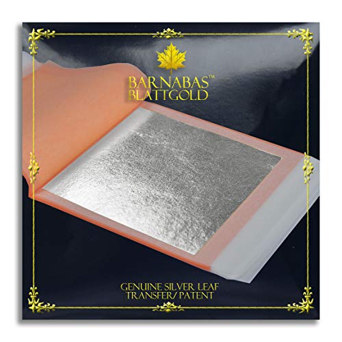 Barnabas Genuine Silver Leaf, 25 Sheets 95mm (Transfer / Patent) by Barnabas Gold Leaf