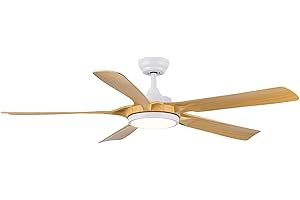 Newday Ventilatore da Soffitto Colore Legno, 142cm Ventilatore da Soffitto con Luce e Telecomando Grande, Pala Soffitto con Luce Dimmerabile, Ventola Soffitto Silenzioso con 5 Pale per Soggiorno