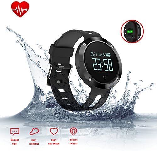 Fitness Activity Tracker,Smart Bracelet with Heart Rate Monitor, Blood Pressure Monitor, Sleep Monitor, Bluetooth Wireless Wristband with Pedometer/Calorie Counter/Call Alert,Waterproof Sport Watch Smartband for Android IOS (Black)