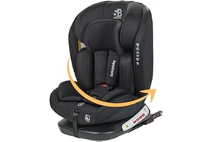 NANIA Safety Baby Xenon Isofix - Seggiolino auto girevole a 360°, misura 40-150 cm, adatto dalla nascita fino a circa 12 anni, gruppo 0-1-2-3, fissaggi Isofix e protezioni laterali