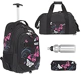 Alu Ausziehgriff, Inliner Räder, Vollgummi, Hartboden, Bodenschutz mit Kunststoff, Deck-Pack Gurt an der Front, 3 Bodenfüße, Radpolster, Sportbeutel-Fixierung (Beutel optional)