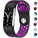 Produktbild HUMENN Fitbit Charge 2 Armband, Weich Silikon Ersatzarmband Smartwatch Sport Band für Fitbit Charge 2 Herzfrequenz Fitnessaufzeichnung Groß Silikon-Schwarz/Pflaume