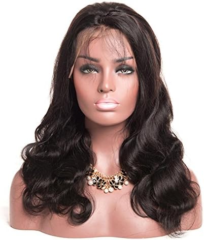 ALIPOP Brazilian Virgin Hair Body Wave Unprocessed Human Hair Weave Full Lace Wig Natural Color 8 Inch Pack of 1