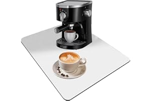 AAED 1PC Tappetino Macchina Caffe,Tappetino Silicone,Durevole, Molto Adatto per Il Soggiorno in Cucina, Adatto per Macchina da caffè, ECC, Mantiene Un Ambiente Pulito e ordinato-Bianco