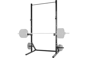 ISE Squat Rack, Rack Regolabile per Squat, Rack per Trazioni con Supporto per Barra per Trazioni Stabile e Solido, Rack per Pesi Regolabile in 23 Posizioni, Power Rack per Palestra Domestica Nero