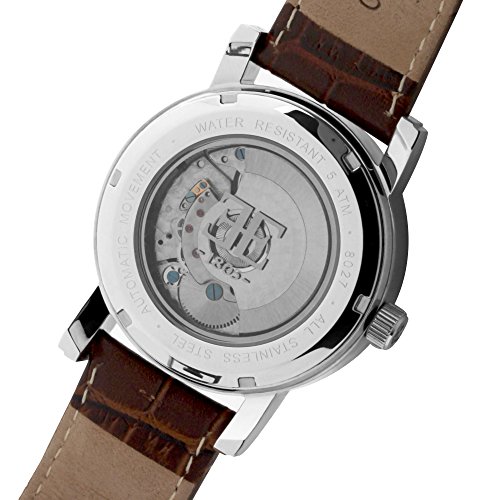 Thomas Earnshaw Men's Fitzroy Automatic Watch with White Dial Analogue Display and Brown Leather Strap ES-8027-02