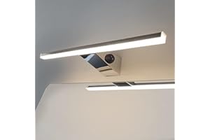 DILUMEN Aplique Espejo Baño con Interruptor, Acero Inoxidable, 40 cm, Lámpara de Espejo Baño 10 W 800 lm, Blanco Neutro 4000 K,Luz de Espejo de Baño de 40cm,IP44 Impermeable
