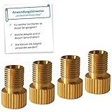 ANWENDUNGSHINWEISE - Du erhältst zusätzlich eine hilfreiche Anleitung und weißt sofort, wie die Radventil Adapter funktionieren: Presta auf Schrader (Autoventil AV) und SV / DV auf Autoventil (AV KFZ).