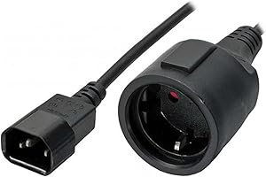 ADJ 320-00061 Cavo UPS Adattatore di Alimentazione Rete C13 a Presa Schuko 16A Femmina, IEC320 C13 Maschio, Nero