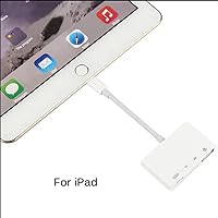 DishyKooker 4 in 1 Lightning to USB Camera Adapter SD/TF Card Reader USB 3.0 OTG Cable