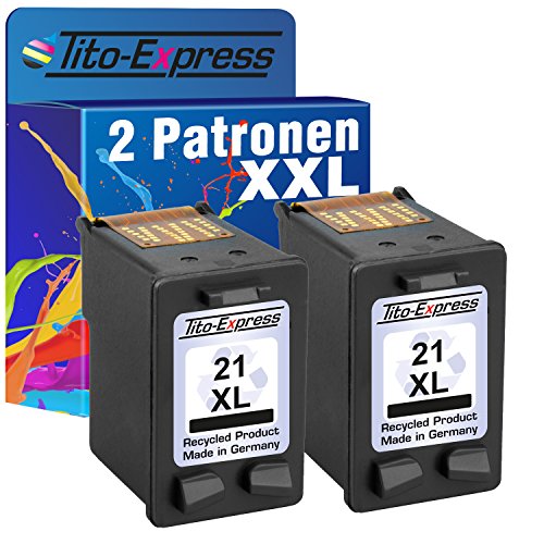 PlatinumSerie® 2x Druckerpatrone für HP-21 XL Black Deskjet D1560 PSC 1402 PSC 1410 PSC 1415