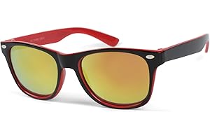 styleBREAKER Gafas de sol Kids Nerd con montura de plástico y lentes de policarbonato, diseño clásico retro 09020056