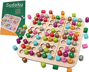Toyshine Wooden Sudoku Game Board Game Puzzles Math Brain Teaser Train Logical Thinking AbilityToys Educational Desktop Game for Kids