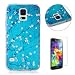 Produktbild Samsung Galaxy S5 Mini Hülle,Samsung Galaxy S5 Mini Etui,CaseHome Schöne weiße Winterblüte Entwurf Weiche TPU Ränder SchutzSchutzhülle mit Bändselloch Leichte kratzfeste stoßdämpfende Schutzhülle