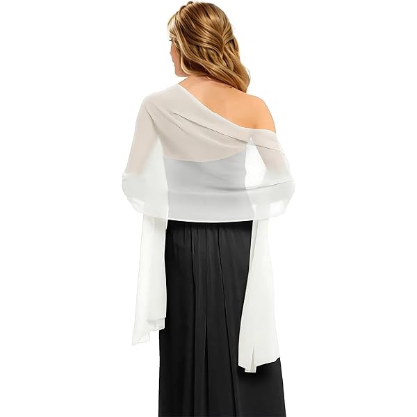 Châle Mousseline De Soie Pour Robe De Soirée - Etole Mariage Femme 200x70cm - Foulard Élégant