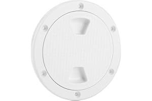 KIMISS Boat Round Non Slip Inspection Hatch, 4in ABS Deck Plate Round Detachable Cover and Pre-drilled Holes in Deck Plate Easily to Install