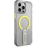 iPhone 16 Pro Max i&ccedil;in Magsafe İle Uyumlu Kılıf Uyumlu 360 D&ouml;nebilen Standlı Skinarma Helix Kapak Şeffaf