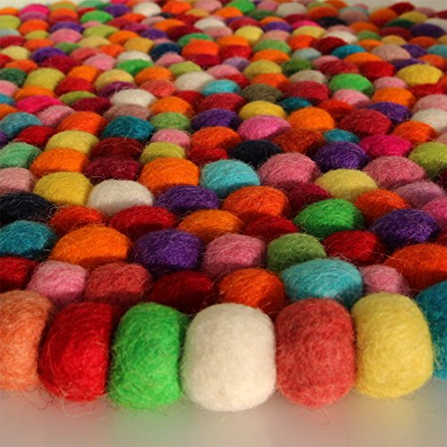 Filz Untersetzer Topf Untersetzer GROSS bunt 40 cm handgefertigt Fairtrade aus reiner Wolle, hitzebeständig - 2