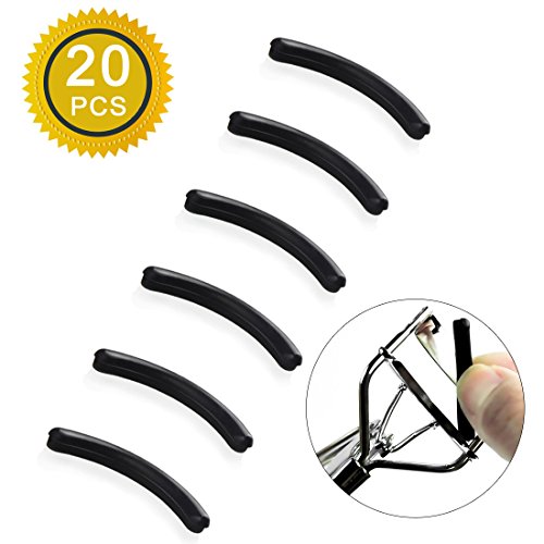 Recourbe-cils Coussinets en silicone, 20 Pcs Recourbe-cils Coussinets de remplacement en caoutchouc Recharges Pad pour la plupart à cils, Noir par Aurorali